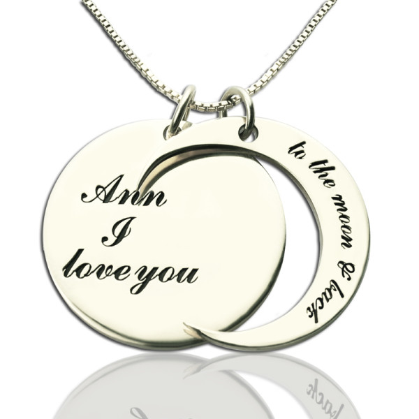 Solid Gold I Love You to the Moon and Back Love Necklace