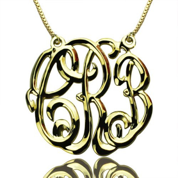 Celebrity Cube Premium Monogram Necklace Gifts - 18CT Gold