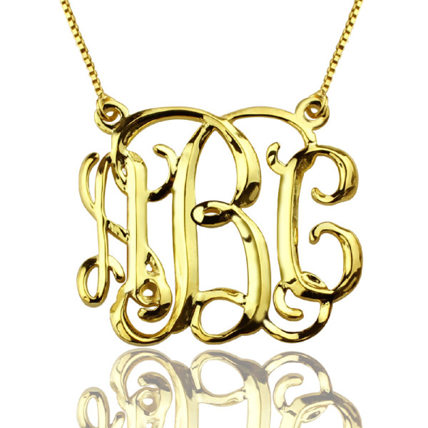 Custom Cube Monogram Initials Necklace - 18CT Gold