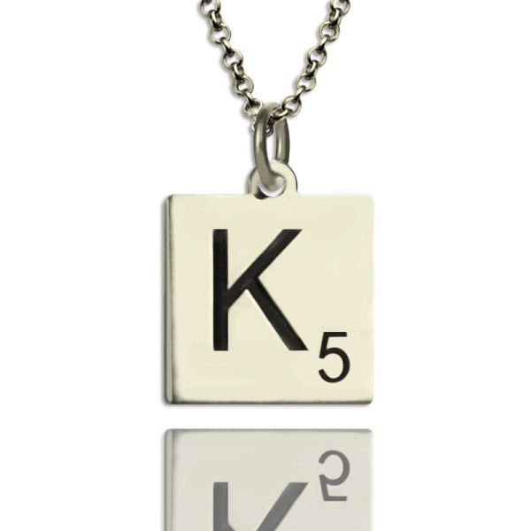 Solid Gold Scrabble Initial Letter Necklace