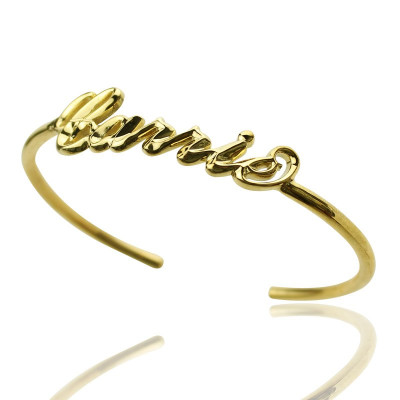 Personalised - 18CT Gold Name Bangle Bracelet