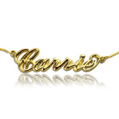 Personalised 3D Carrie Name Necklace 18CT Gold