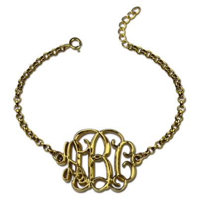 18CT Gold Celebrity Monogram Bracelet