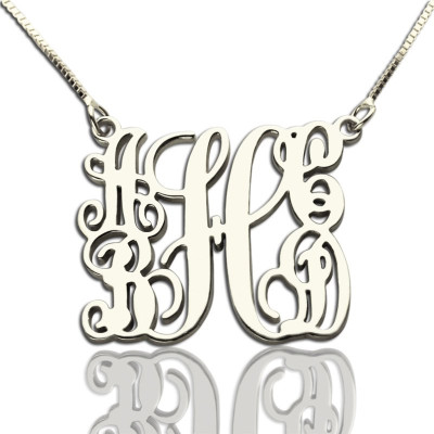 Solid White Gold Customised 5 Initials Family Monogram Name Necklace