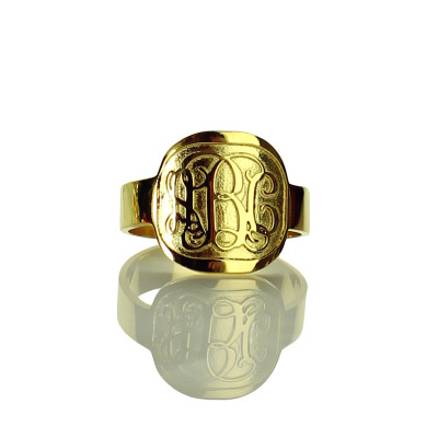 Engraved Designs Monogram Ring - 18CT Gold