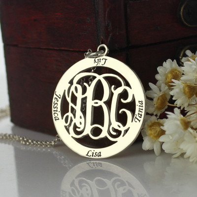 Solid Gold Family Monogram Name Necklace