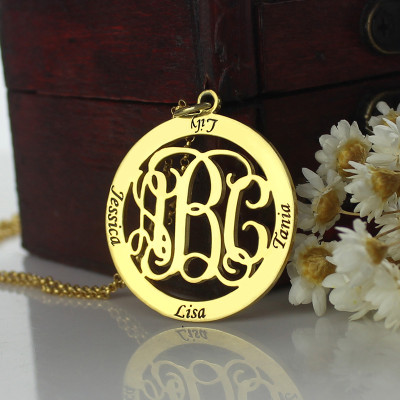 Family Monogram Name Necklace - 18CT Gold