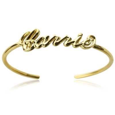 Personalised - 18CT Gold Name Bangle Bracelet