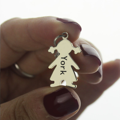 Solid Gold Baby Girl Pendant Name Necklace With Name