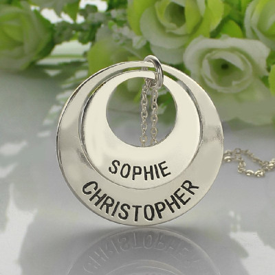 Engraved Solid Gold Ring Mother Necklace