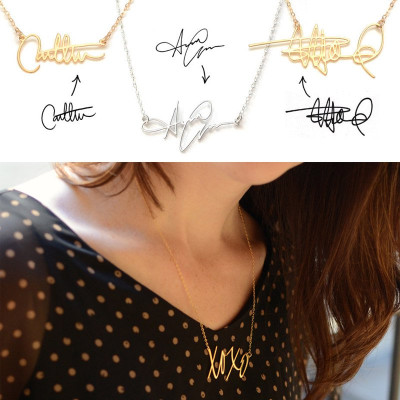 Custom Name Necklace with Your Own Signature 18CT Gold