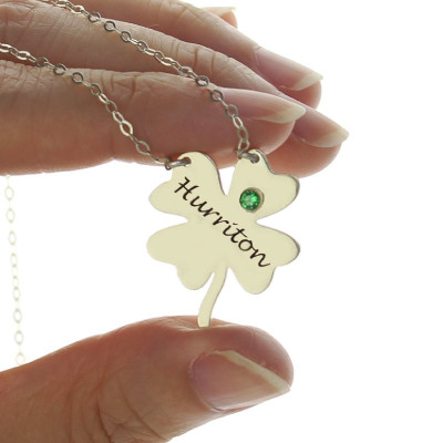 Solid White Gold Clover Good Luck Charms Shamrocks Necklace