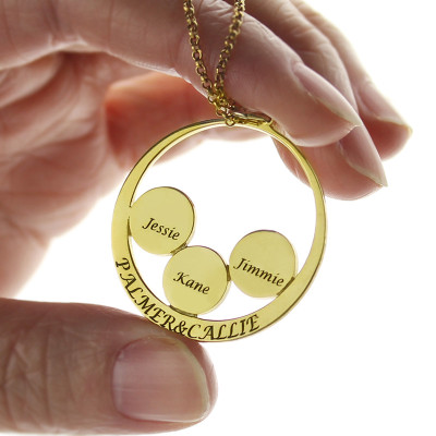 Mothers Family Name Pendant - Solid Gold