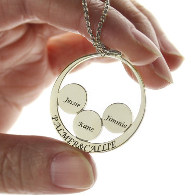 Solid Gold Family Name Pendant For Mom