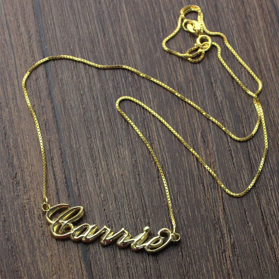 Personalised 3D Carrie Name Necklace 18CT Gold