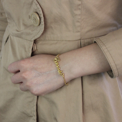 Custom Women's Name Bracelet - 18CT Gold