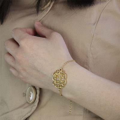 18CT Gold Celebrity Monogram Bracelet