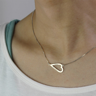 Solid Gold Love Jewellery Set- Open Heart Name Necklace Bracelet