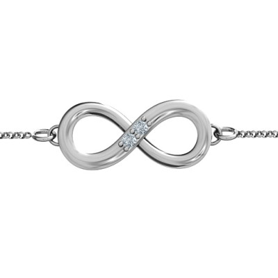 18CT White Gold Twosome Infinity Bracelet