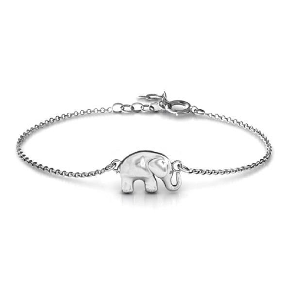 18CT White Gold Lucky Elephant Bracelet