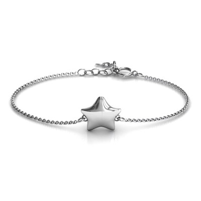 Personalised 18CT White Gold Lucky Star Bracelet