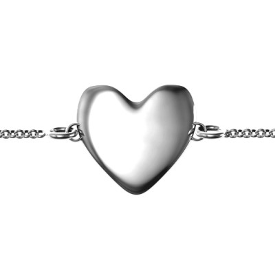 Personalised 18CT White Gold Sweet Heart Bracelet