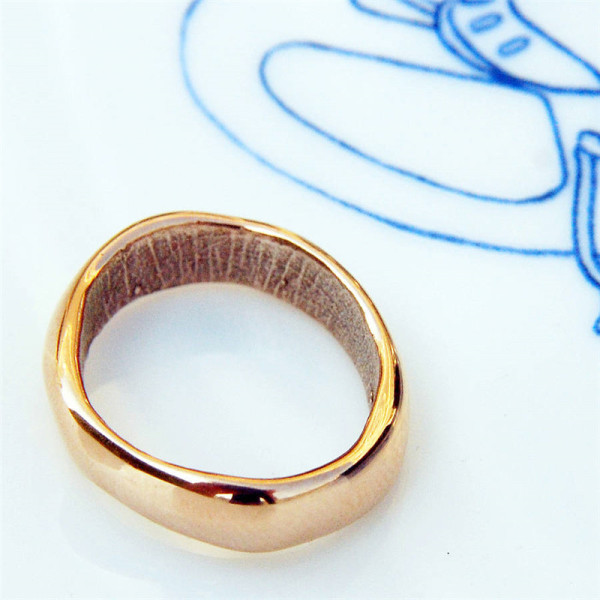 18CT Rose Gold Bespoke Fingerprint Wedding Ring