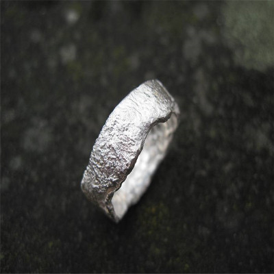 Rocky Outcrop Solid White Gold Ring
