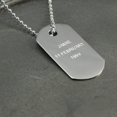 Solid Gold Dog Tag Pendant