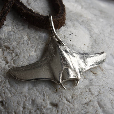 Solid Gold Manta Ray Necklace