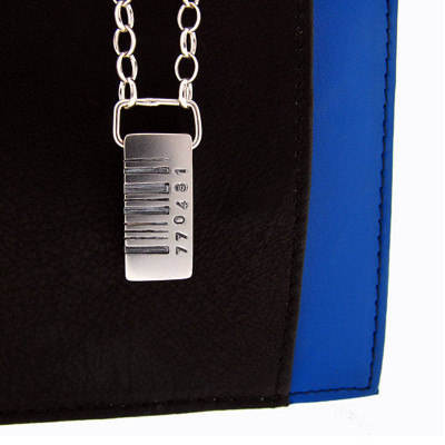 Solid White Gold Barcode Tag Pendant