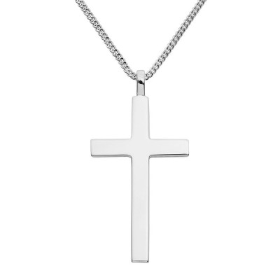 Solid White Gold Big Solid Cross
