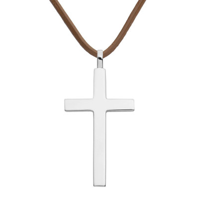 Solid White Gold Big Solid Cross