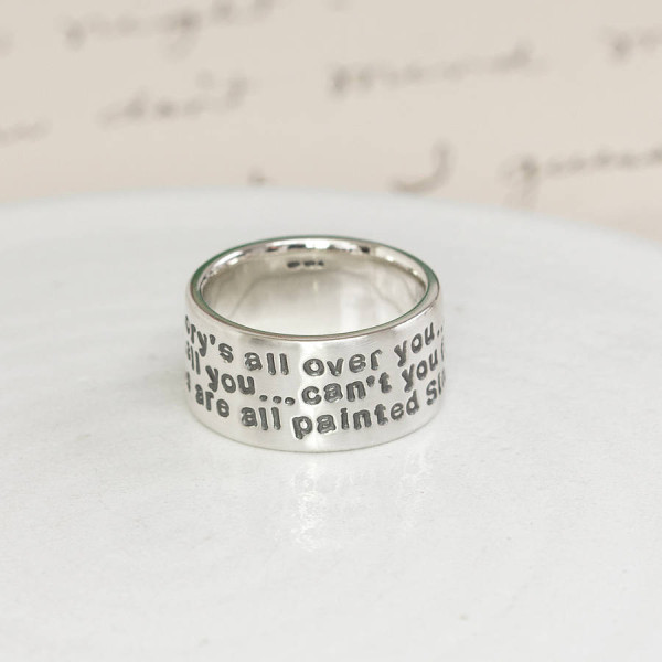 Personalised 18CT White Gold Message Ring
