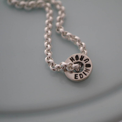 Solid Gold Chunky Washer Name Necklace