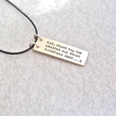 Solid Gold Dads Hidden Message Name Necklace