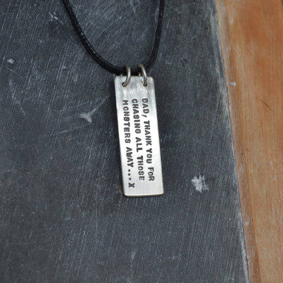 Solid Gold Dads Hidden Message Name Necklace