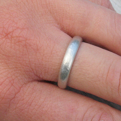 Handmade 18CT White Gold Hammered Ring