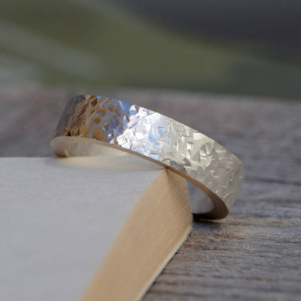 Solid Gold Textured Wedding Band