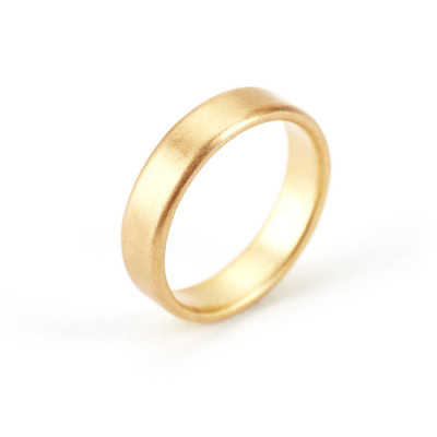 Gents Brushed Pillow Wedding Ring In 18CT Gold