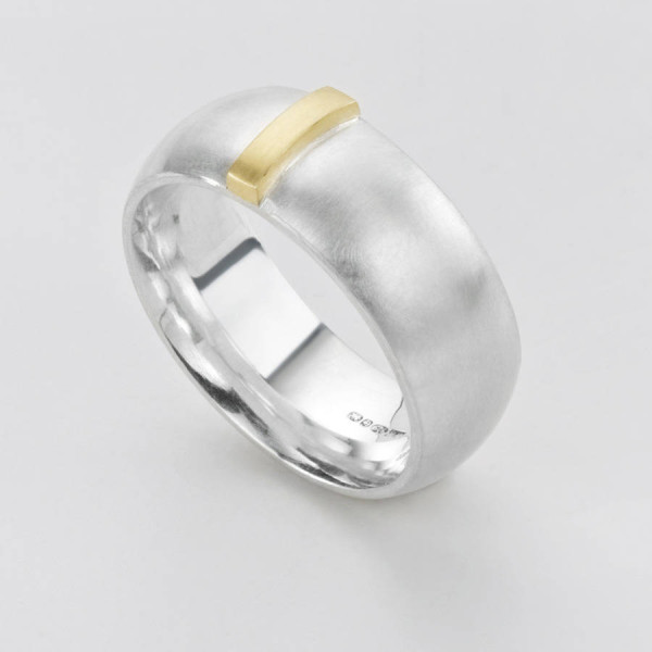 Linear Solid White Gold Ring