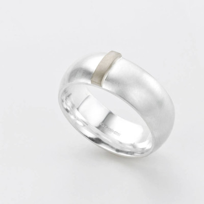 Linear Solid White Gold Ring