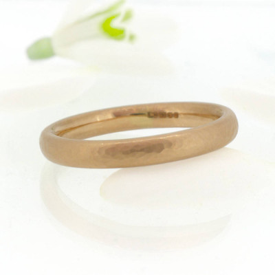 Hammered Comfort Fit Wedding Ring, 18CT Gold
