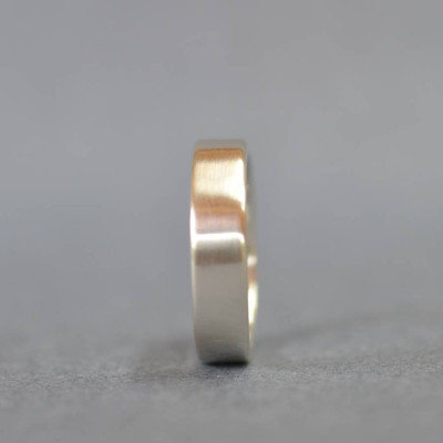 Gold Handmade Rectangular Wedding Ring