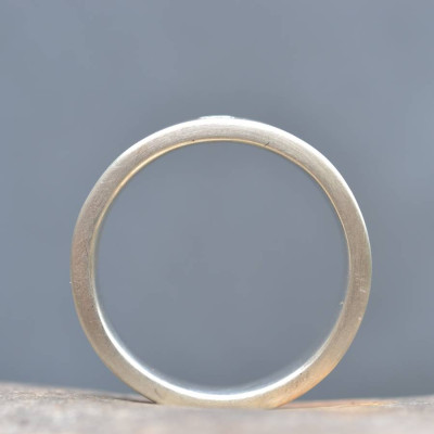 18CT White Gold Handmade Mens Engagement Ring