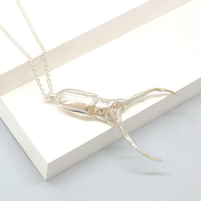 Solid Gold Stag Beetle Pendant