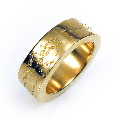 Medium Concrete Solid White Gold Ring