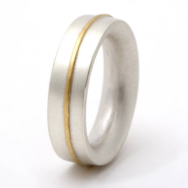 Medium 18CT Ring With 18CT Gold Detail