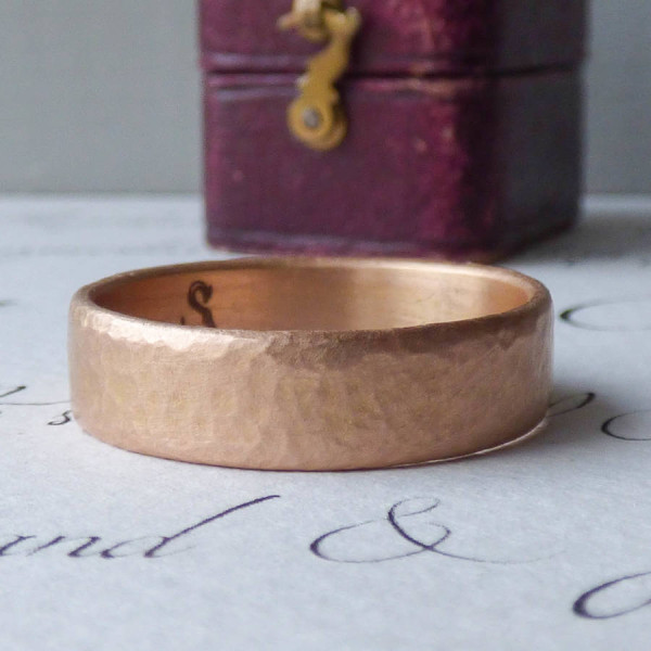 Mars Mens Fairtrade 18CT Rose Gold Wedding Ring