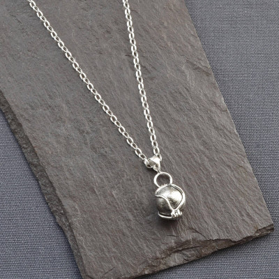 Solid Gold Meteorite Spinning Orb Necklace